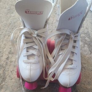 White and Pink Women's Roller Skates